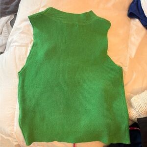 Vibrant Green Sleeveless Knit Top
